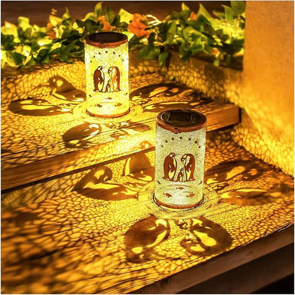 Penguin Solar Lanterns Outdoor Waterproof Hanging Solar Lights Penguin Gifts for Women Men Metal Decorative LED Lanterns for Garden Decor,Yard,Patio,Lawn,Tabletop,Pathway