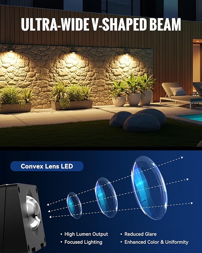Solar Fence Lights Outdoor Waterproof, Fence Light Solar Powered with 3 Modes for Outside, Deck, Step, Yard, Stairs, Balcony, Patio, Railing (3000K/4500K/6500K, 12 Pack)