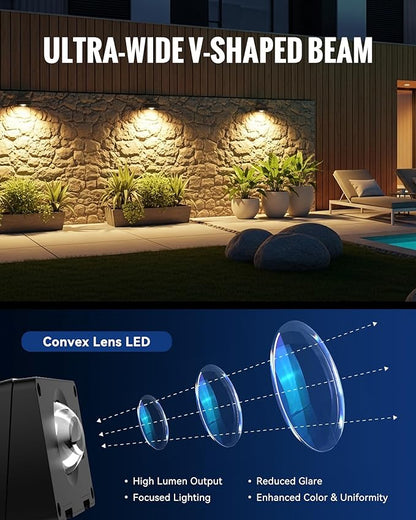 Solar Fence Lights Outdoor Waterproof, Fence Light Solar Powered with 3 Modes for Outside, Deck, Step, Yard, Stairs, Balcony, Patio, Railing (3000K/4500K/6500K, 12 Pack)