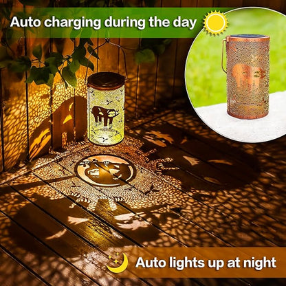 Sloth Solar Lanterns Outdoor Waterproof Hanging Solar Lights Sloth Gifts for Women Men Metal Decorative LED Sloth Lanterns for Garden Decor,Yard,Patio,Lawn,Tabletop,Pathway,Landscape