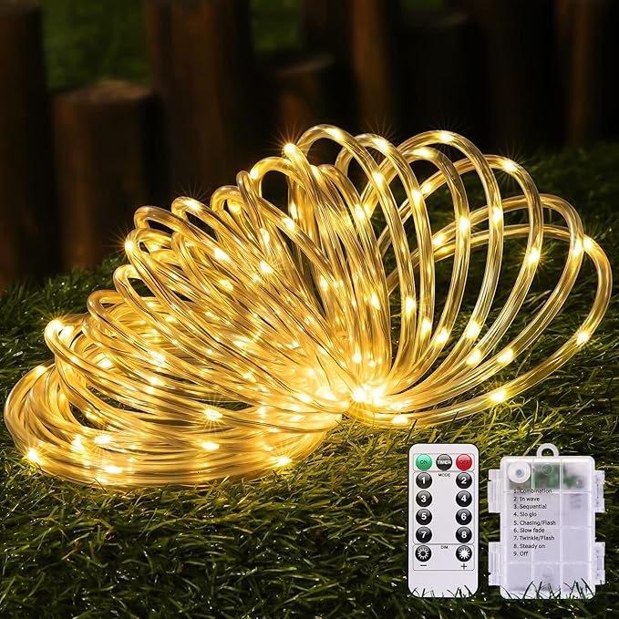 Remote Control Rope Lights, 33ft Color-Changing LED
