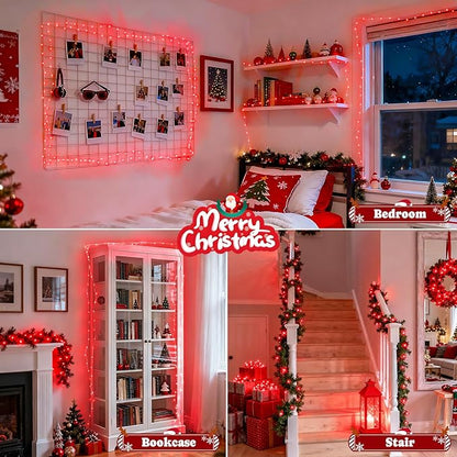 2-Pack Christmas String Lights, 132ft 400 LED Waterproof Twinkle Lights