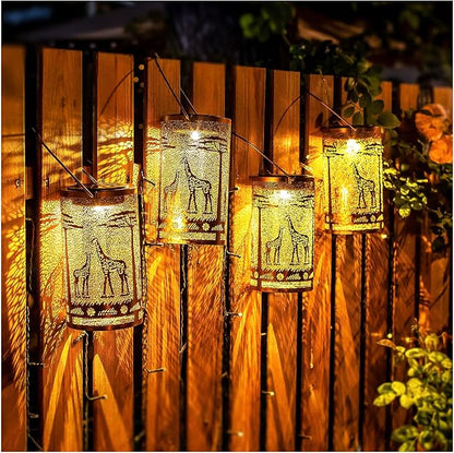Giraffe Solar Lanterns Outdoor Waterproof Hanging Solar Lights Giraffe Gifts for Women Men Metal Decorative LED Giraffe Lanterns for Garden Decor,Yard,Patio,Lawn,Tabletop,Pathway,Landscape