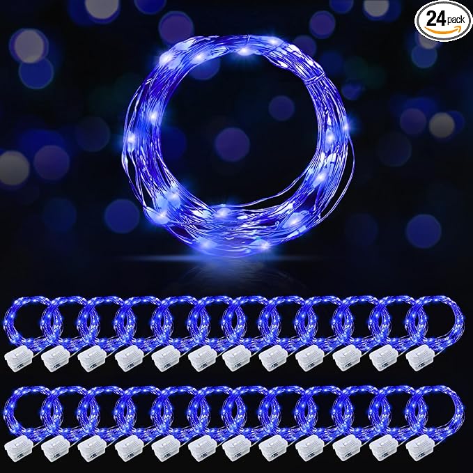 Christmas Fairy Lights 24-Pack, 20 LED Battery Twinkle Lights