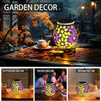 Rustic Flower Solar Lanterns for Outdoor, Waterproof LED
