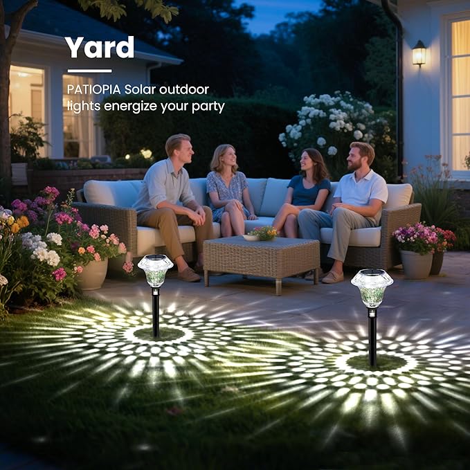 Cold White Solar Pathway Lights 6-Pack, Walkway LED