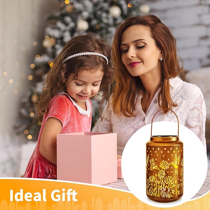 Hummingbird Solar Lantern Set, Charming Porch Lighting