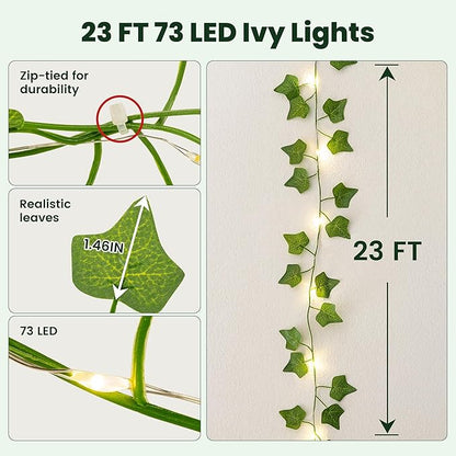 Warm White Porch String Lights, 23ft Weatherproof LED