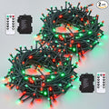 2-Pack 100 LED Christmas Twinkle Lights, 33ft Waterproof for Porch