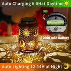 Rustic Courtyard Solar Lanterns for Backyard, Waterproof LED
