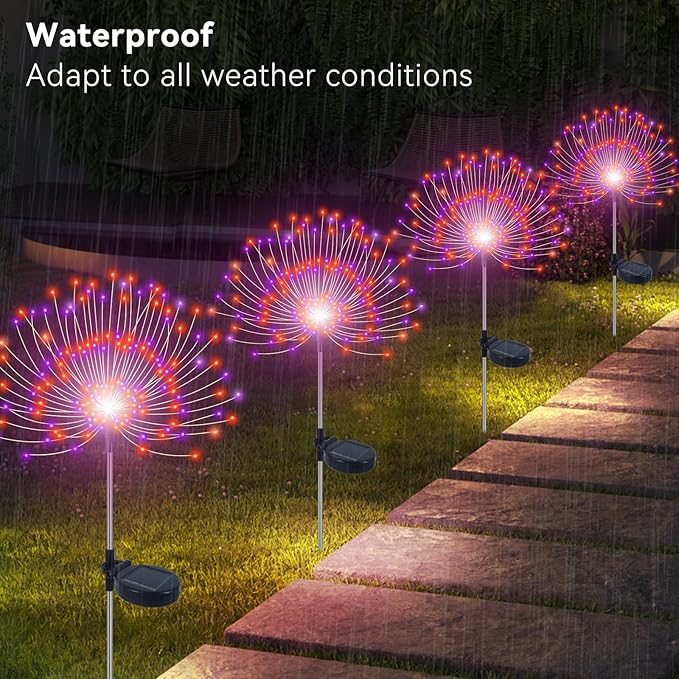 Solar Walkway Path Lights 2-Pack, Waterproof
