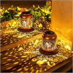 Garden Solar Lantern Set, Rustic Backyard Lighting