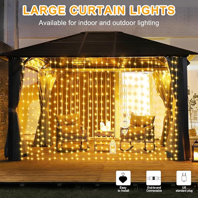 Warm White Yard String Lights, 20ft Weatherproof LED