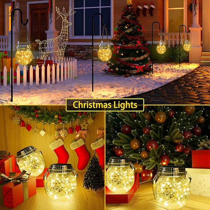 Solar Backyard Lanterns 4-Pack, Outdoor Hanging LED Decor