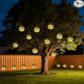 18-Pack Metal Globe Solar Lanterns for Yard, Waterproof LED