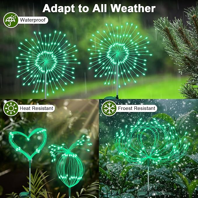 2-Pack Solar Pathway Lights, Waterproof LED Walkway Lights