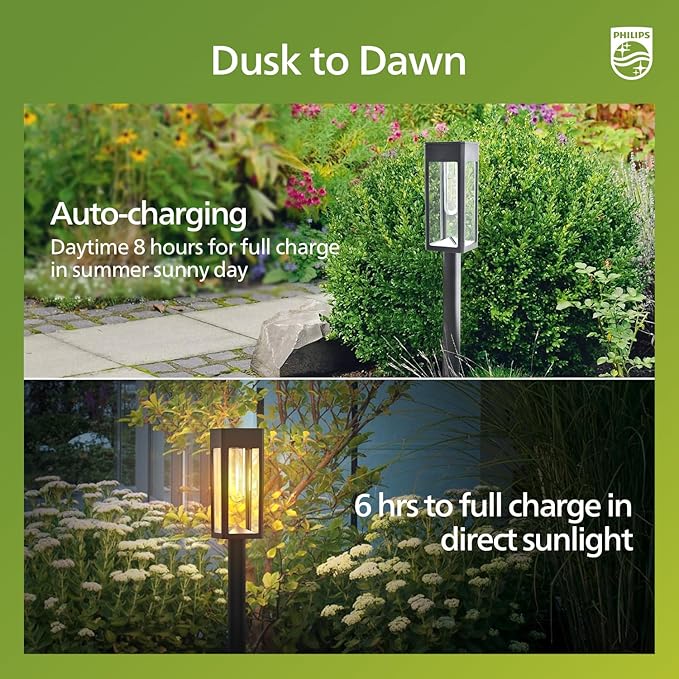 6-Pack Solar Pathway Lights, Waterproof LED Garden Lights