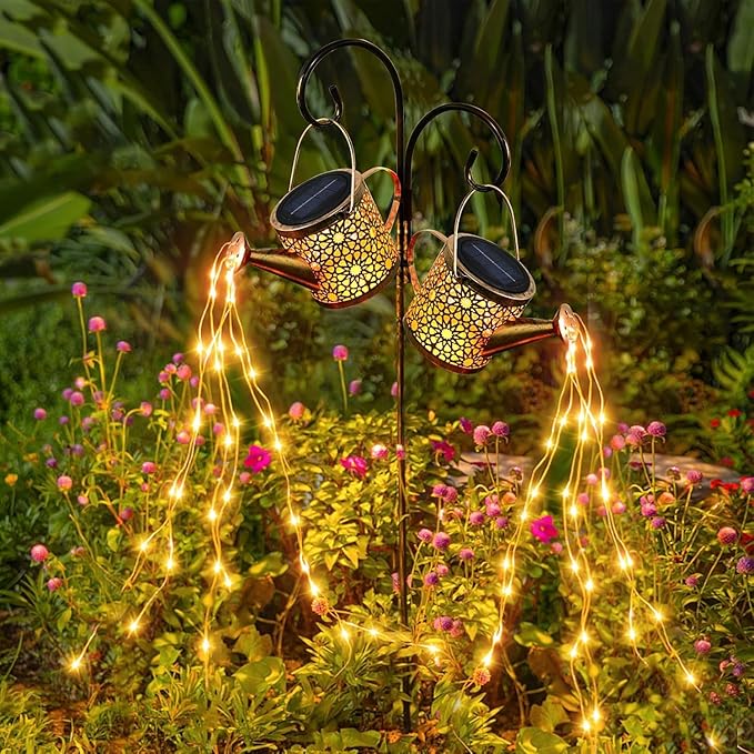 Solar Watering Can Light - Solar Yard Decorations Outdoor,Garden Decor Lights for Yard,IP65 Waterproof Hanging Lantern Lights,Outside Garden Flower Bed Decor Light for Moms Birthday 2PCS