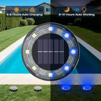 Solar Flat Disk Lights 12-Pack, Waterproof Walkway