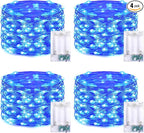 16ft Blue Outdoor Edison String Lights, Weatherproof