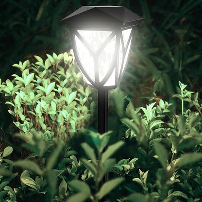 Ensenior Solar Lights Outdoor, 6500K LED Solar Garden Lights for Pathway Yard Patio Walkway Planter Walkway Landscape Lighting, IP65 Waterproof, Energy-Efficient Landscape Lighting, 6-Pack