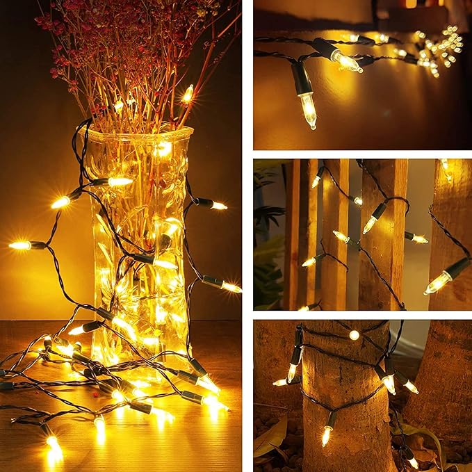 KOUQIYA Battery Operated Christmas Lights 4 Pack, 17ft 50 LED Mini String Light with Auto-Timer 8 Modes Waterproof Tree Lights (Warm White)