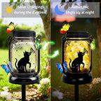 Metal Butterfly Solar Lanterns for Backyard, Waterproof LED