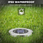 Solar Flat Disk Lights 16-Pack, Waterproof Driveway