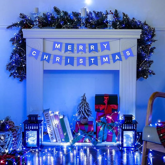 4-Pack Christmas String Lights, 1ft 50 LED Waterproof Twinkle Lights