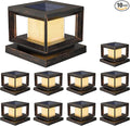 Brown Solar Fence Post Caps 10-Pack, Patio LED