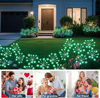2-Pack Green Solar Path Lights, Outdoor Garden LED
