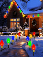 8 LED Christmas Twinkle Lights, 14ft Waterproof for Backyard