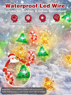 10ft Christmas LED String Lights, Waterproof Timer Lights