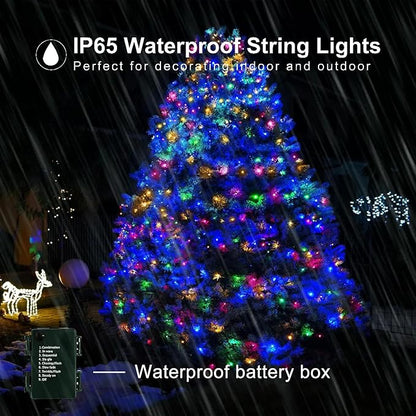 4-Pack 400 LED Christmas Twinkle Lights, 160ft Waterproof for Backyard