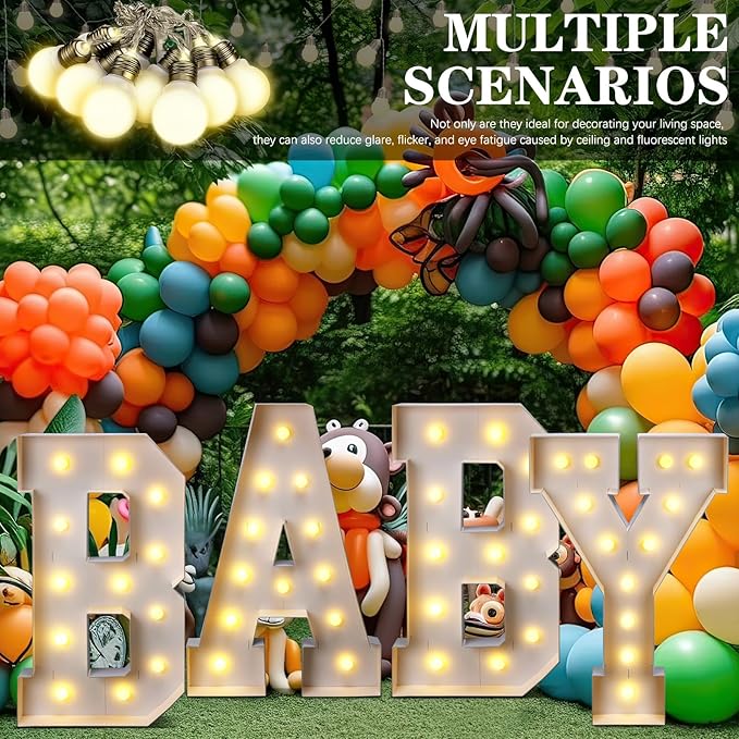 8ft Outdoor Edison String Lights, Weatherproof