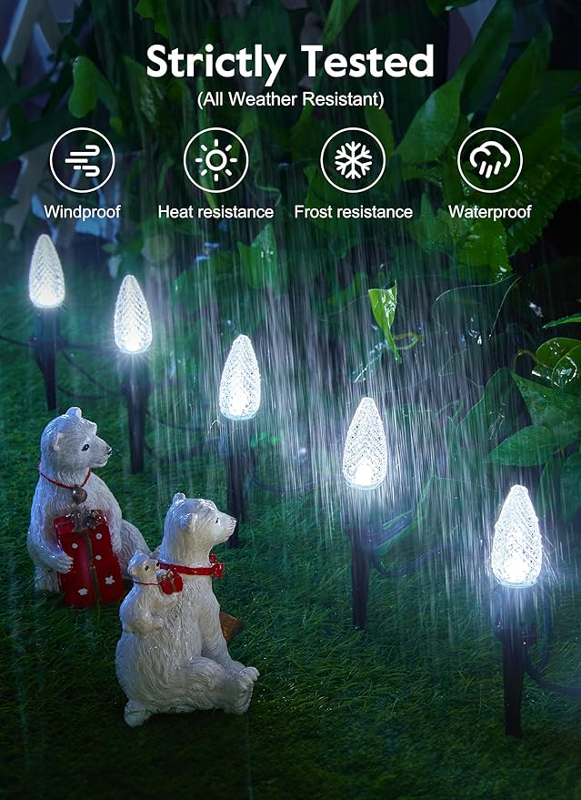 Christmas String Lights, 7ft 20 LED Waterproof Twinkle Lights