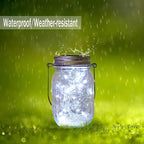 Mason Jar Lid Fairy Lights 10-Pack, Solar Patio LED