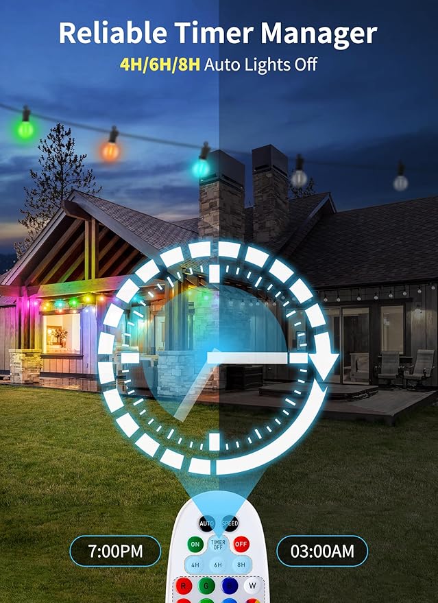 Backyard String Lights, 29ft Weatherproof LED