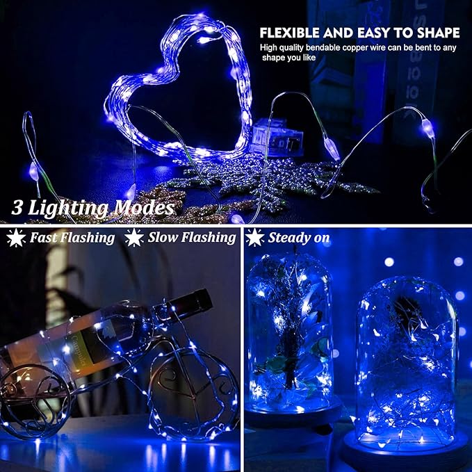 48-Pack Christmas LED String Lights, Waterproof Timer Lights