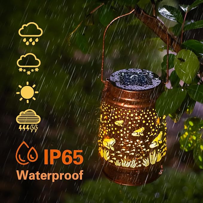 Frog Solar Lantern Set, Elegant Patio Lighting