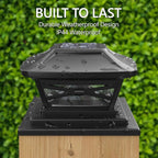 4-Pack Black Deck Post Cap Lights, Solar LED
