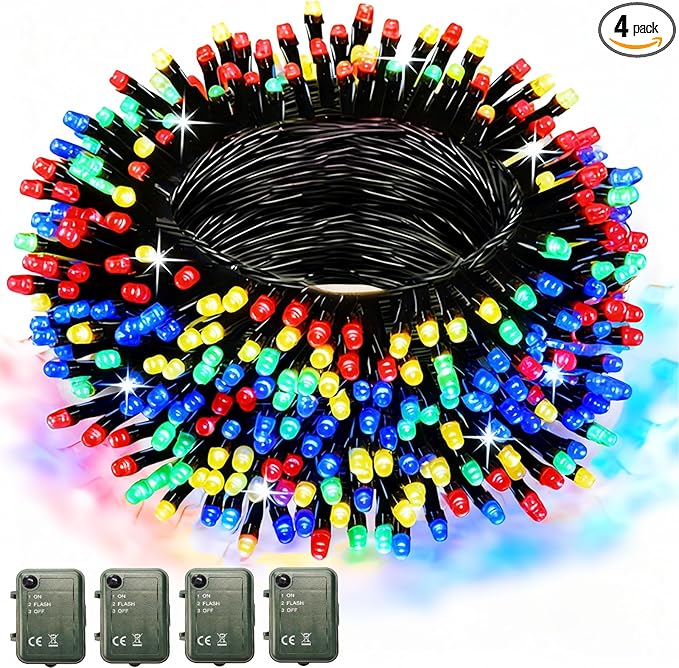 Christmas Patio String Lights 4-Pack, 6ft 200 LED Waterproof