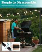 2-Pack 9ft String Light Poles, Heavy-Duty Metal Stands