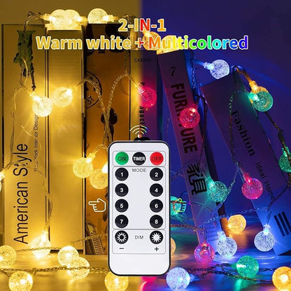 Outdoor String Lights, 33ft Warm White Waterproof LED