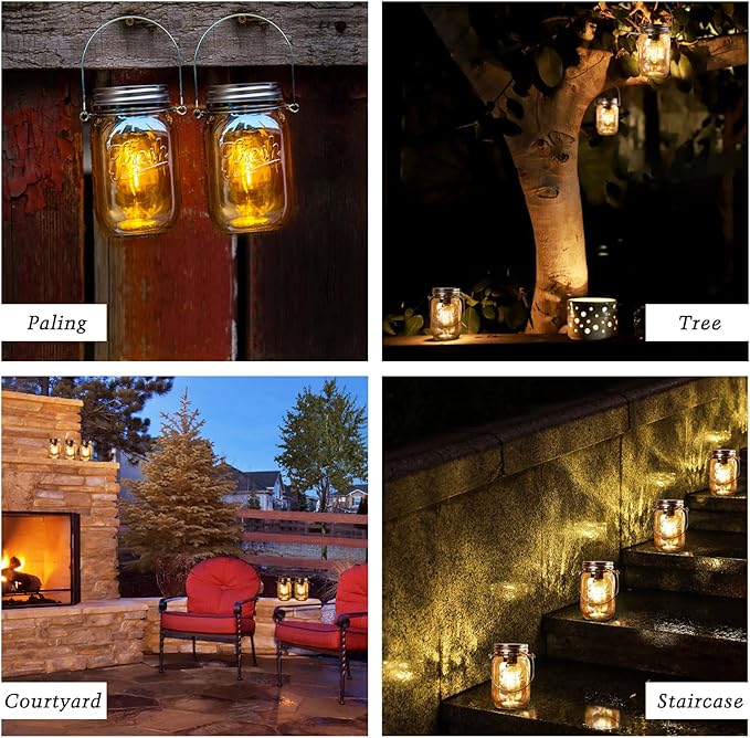 Backyard Solar Outdoor Lanterns, Elegant Waterproof LED