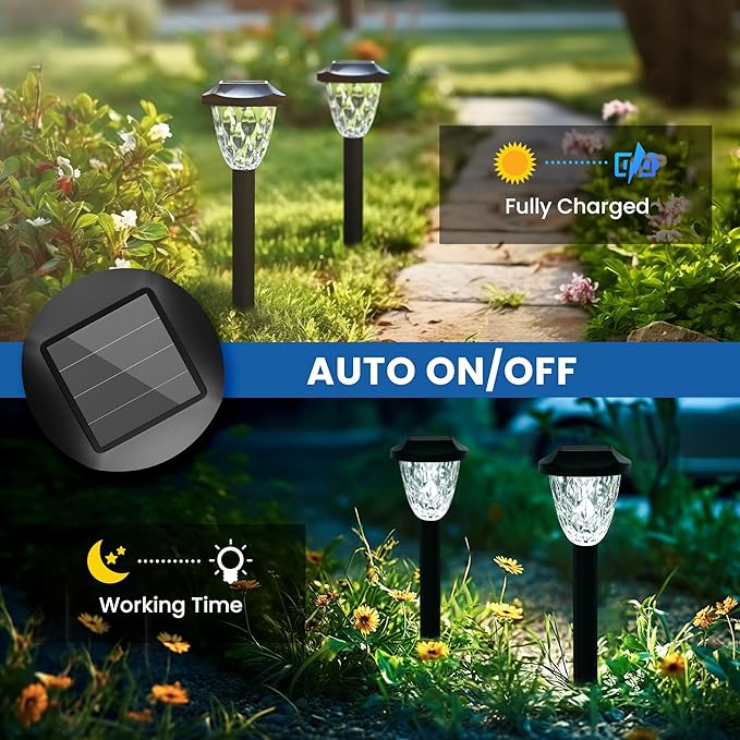 Solar Pathway Lights 8-Pack, Walkway LED