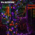 2-Pack 100 LED Halloween Twinkle Lights, 32ft Waterproof for Porch