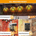 8-Pack Solar Deck Lights, Warm White Waterproof LED