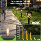 10-Pack Solar Pathway Lights, Waterproof LED Garden Lights