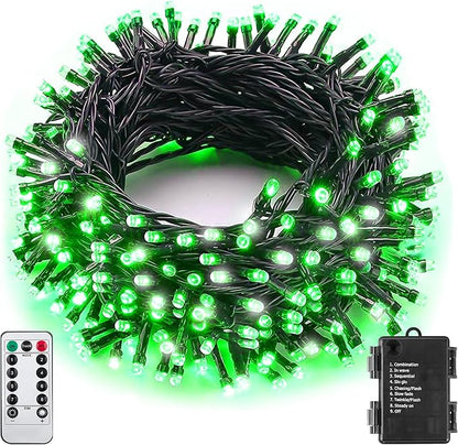 St Patricks Day Decoration Lights 33Ft 100LED Christmas Green Lights Outdoor Waterproof Green String Lights for Garden Party Holiday Halloween Decoration